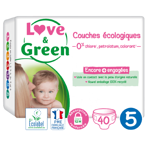 Ecological disposable diapers Love Green Size 5 T5 BABY 12 25kg