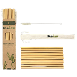 12 Bamboo Straws 22cm