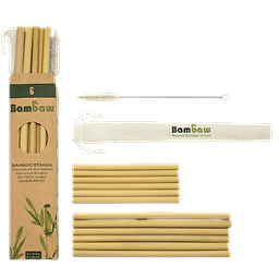 Bamboo straws 6 straws 14cm & 6 straws 22cm