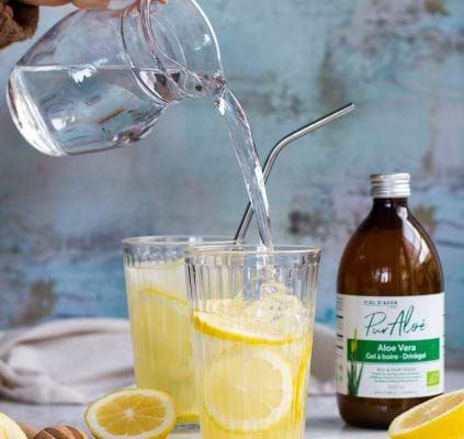 Limonade cétogène à l'aloe vera 