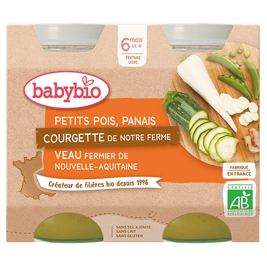 Parsnips Zucchini & Farm Veal + 6 months Organic