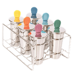 Set of 6 ice cream moulds and stainless steel sticks