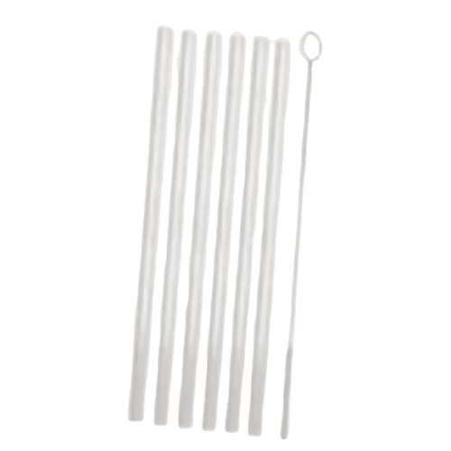 Set of 4 straight stainless steel straws + 1 brush