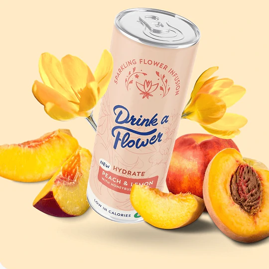 Peach Lemon Flower Sparkling Drink Honeybush Organic