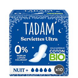 Sanitary napkins Dermo-Sensitive with wings Ultra Night+ x 10