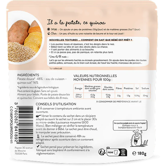 Les Moulinés Patate Douce Quinoa dès 8 mois
