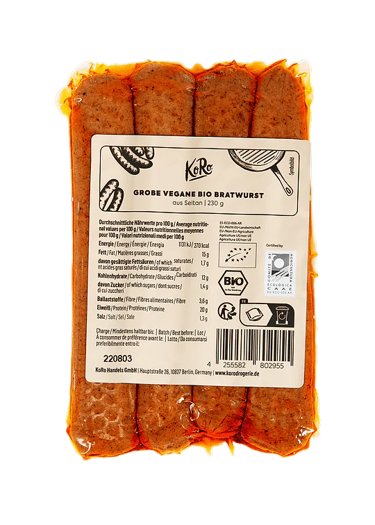 Vegan bratwurst Organic