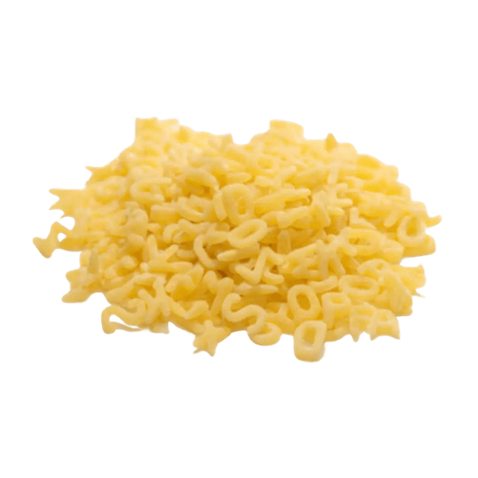 White Alphabet Pasta in Bulk