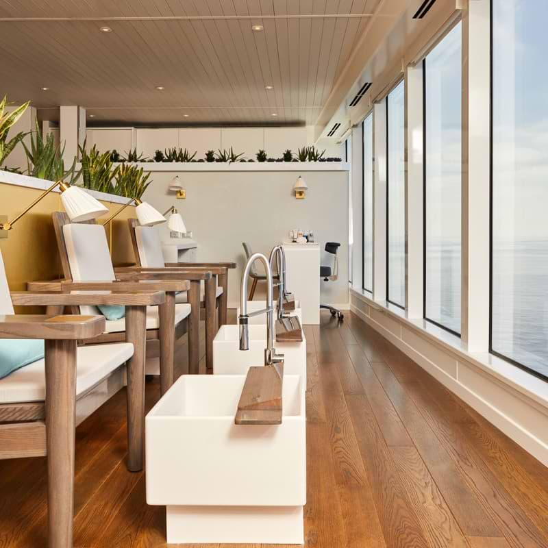 Spa chairs with ocean view