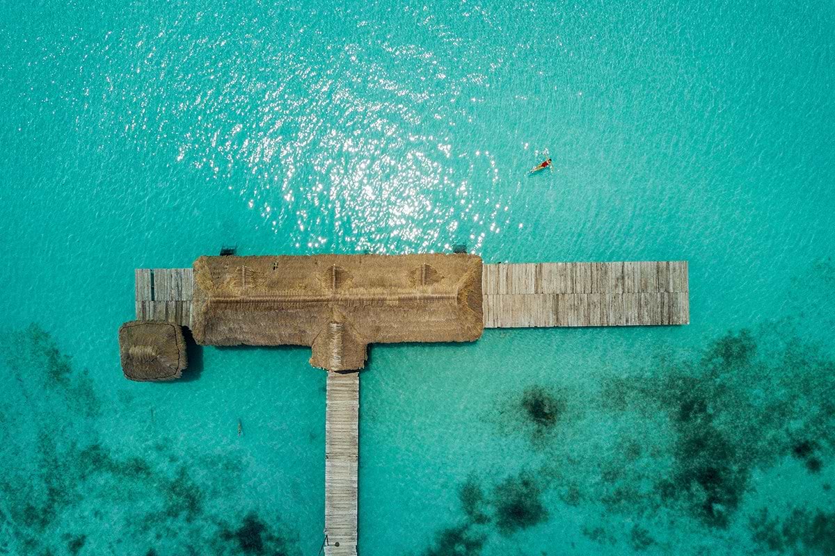 Zenit view of cabana on Blue Lagoon