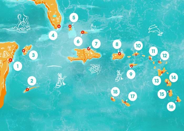 Caribbean Ports Map