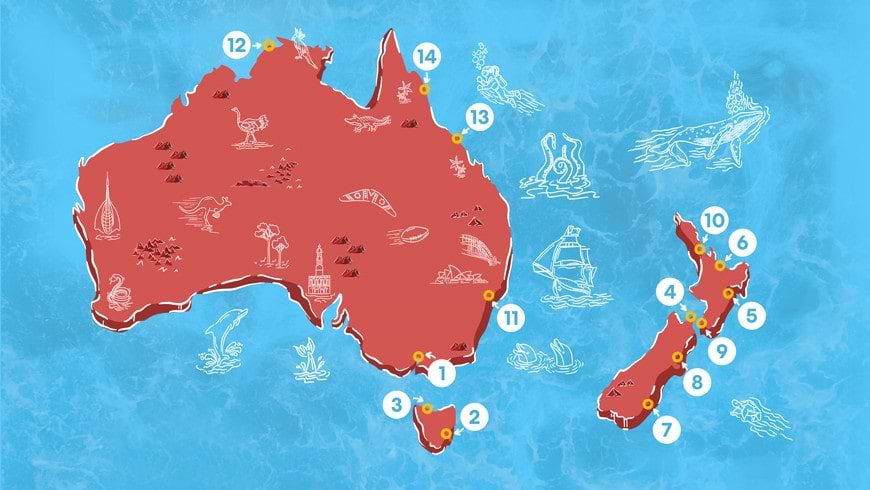 Australia and New Zealand Map