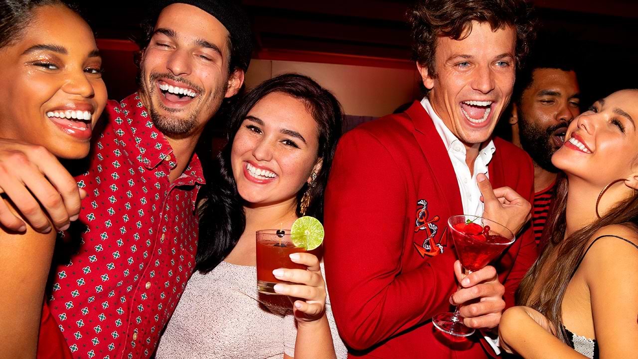 Young people partying